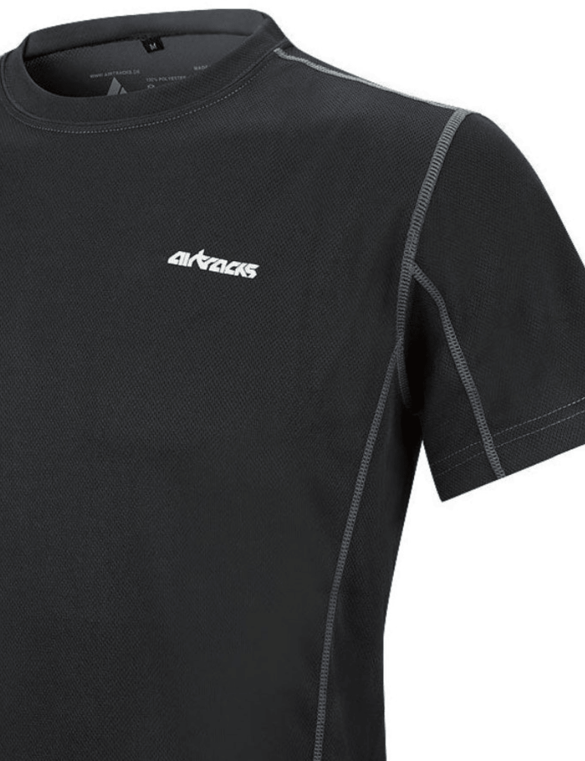 Functioneel lopende shirt korte arm per luchtzwart