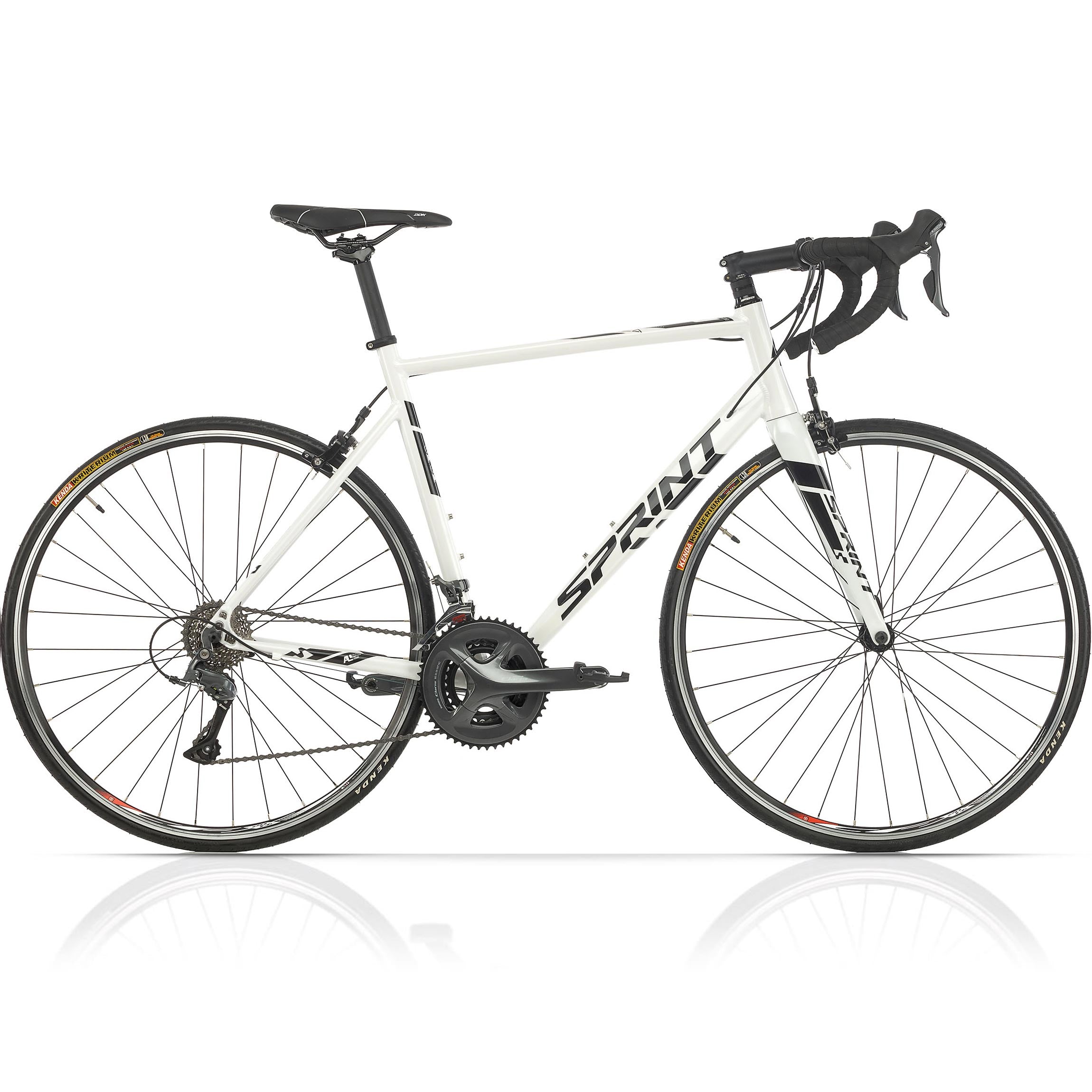 28" Men's Road Bike SPRINT MONZA RACE Bicycle CARBON FORK 2 x 8 Speed SHIMANO CLARIS RD-R2000 White / Black