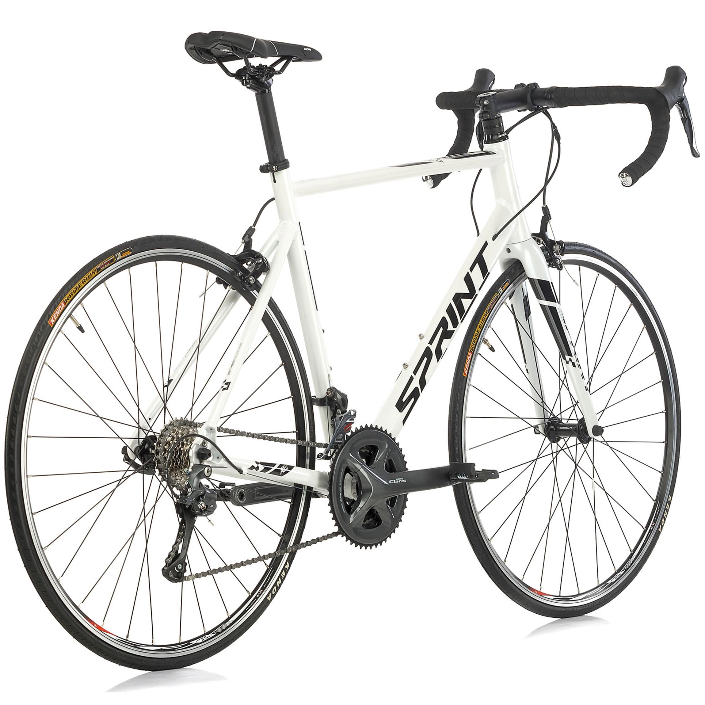 28" Men's Road Bike SPRINT MONZA RACE Bicycle CARBON FORK 2 x 8 Speed SHIMANO CLARIS RD-R2000 White / Black