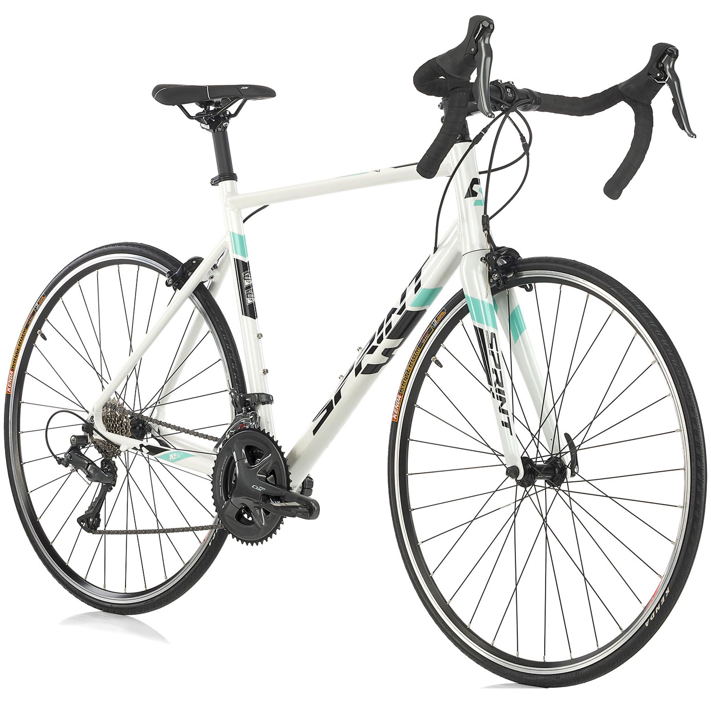 28" Vélo de course homme SPRINT MONZA RACE cadre CARBONE fourche 2 x 8 vitesses SHIMANO CLARIS RD-R2000 blanc / vert