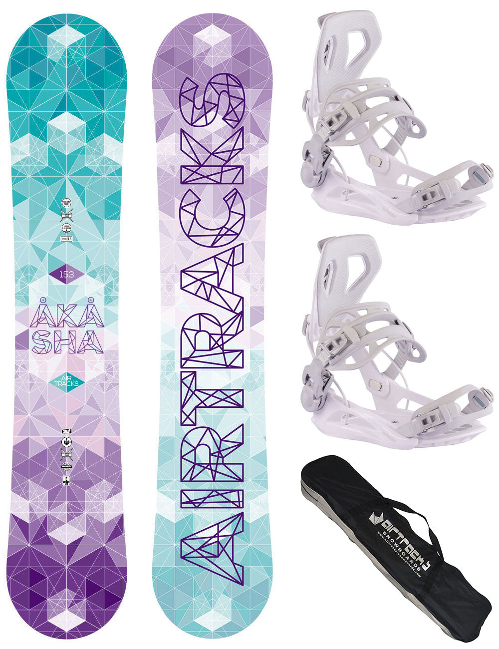 Mujeres Snowboardet Akasha Zero Rocker + Snowboard Binding Master Pro W + SB Bag