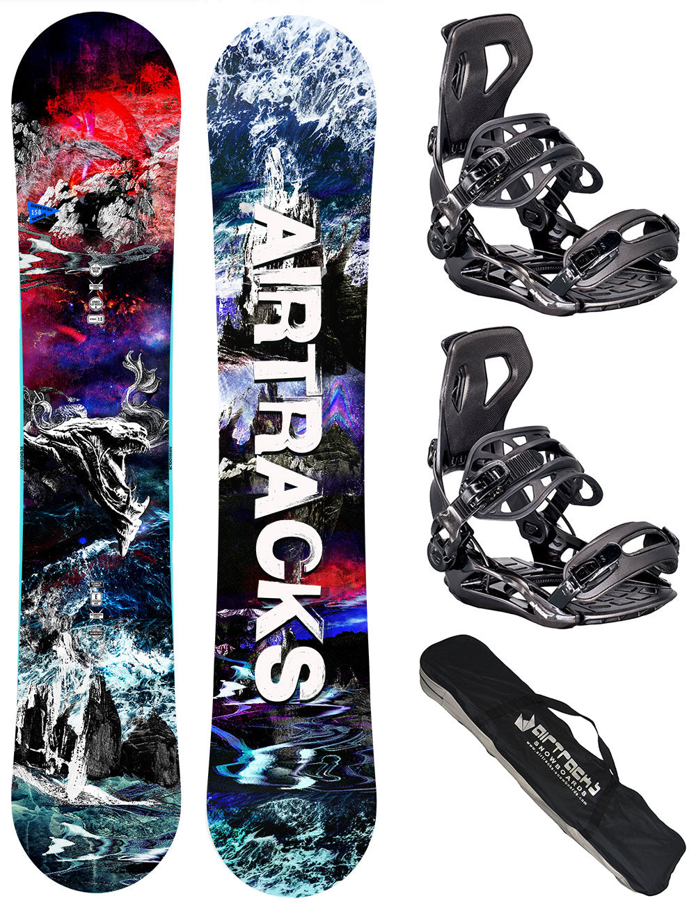 Set da snowboard uomo: Tavola Fantasy Carbon + Attacchi Master XL + Borsa