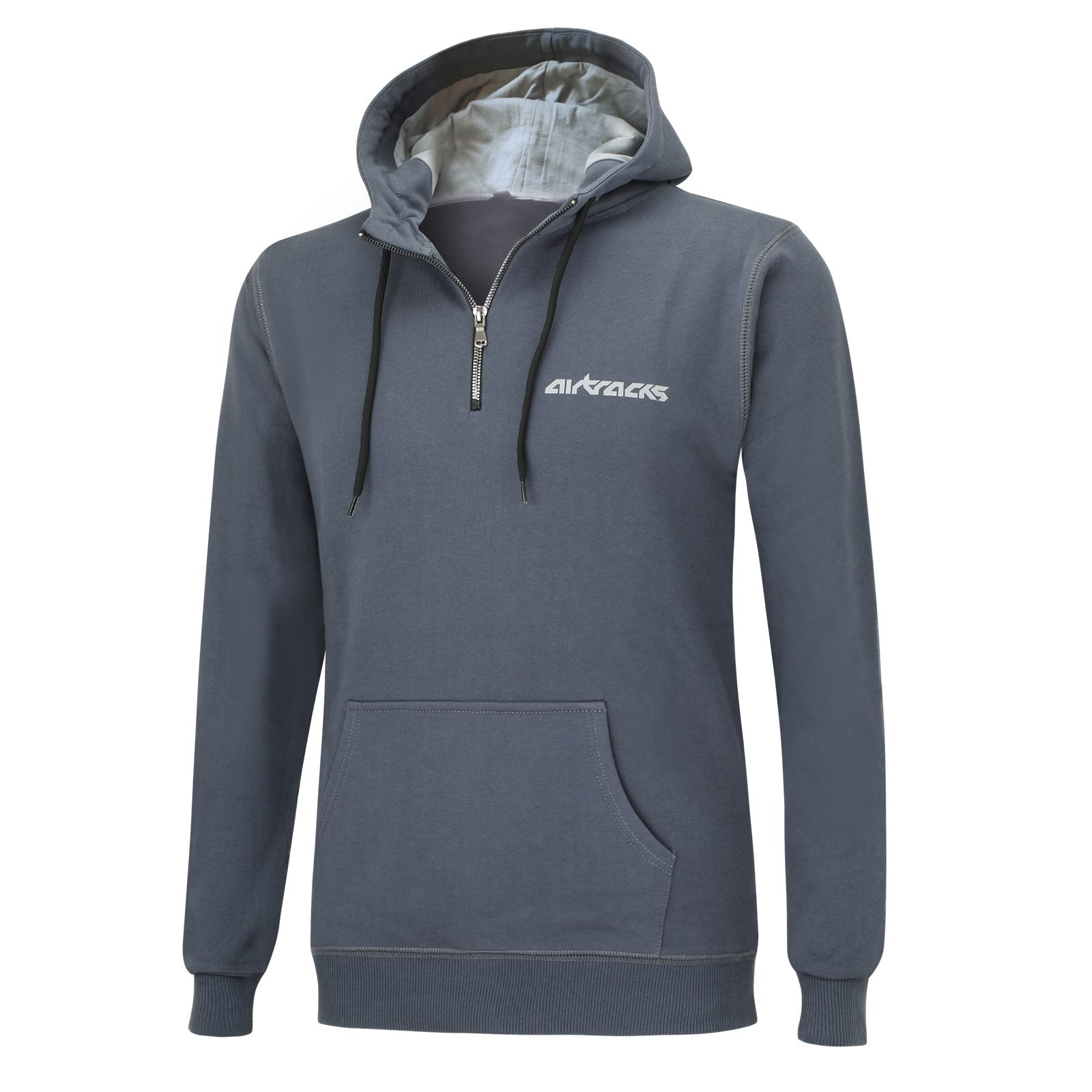 Sweatshirt crew -team met kap en zip donkergrijs