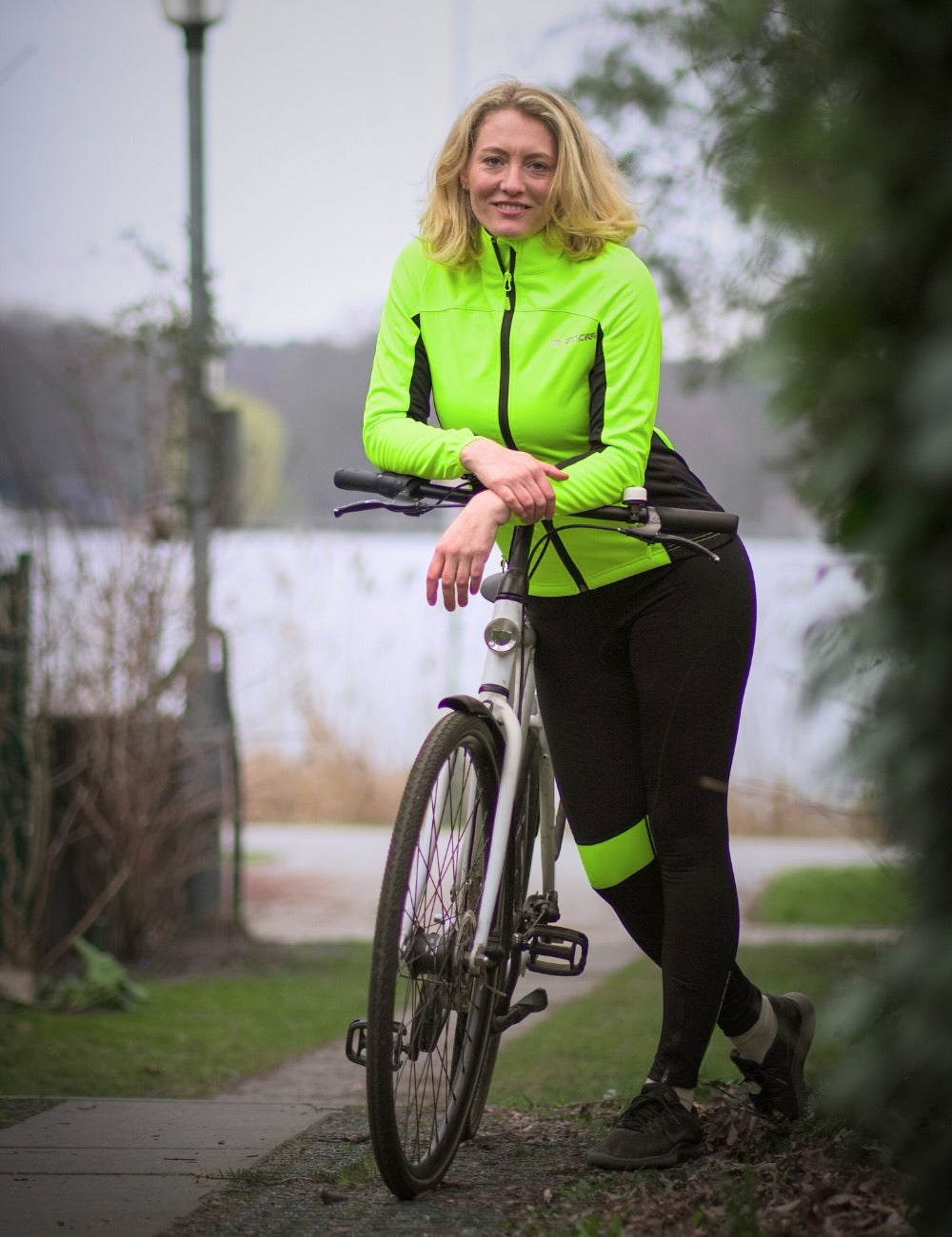 Damen Thermo Softshell Fahrradjacke Pro Line II + Fahrradhose Thermo Lang