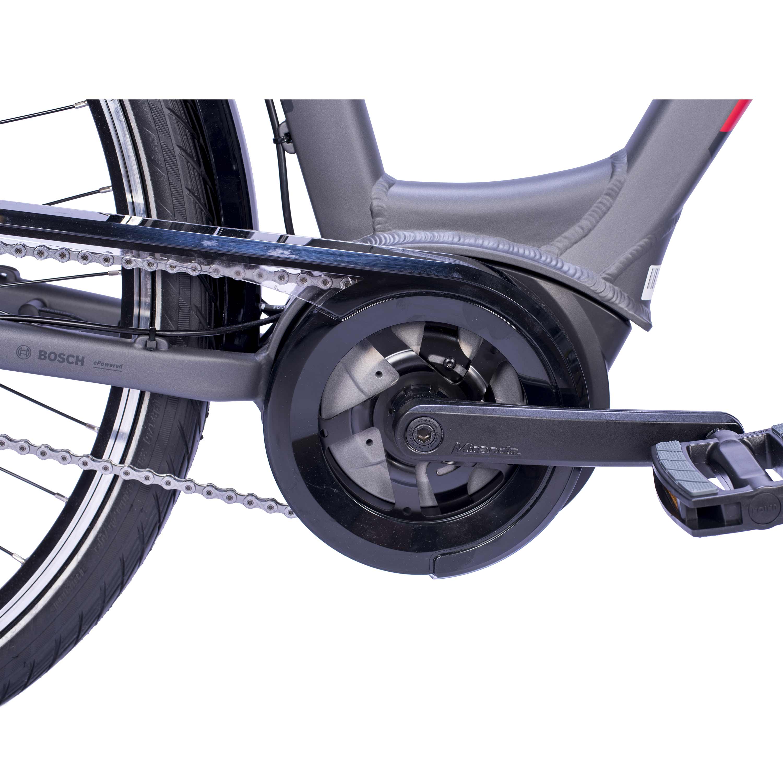 28" Bicicletta elettrica da città V-Tron RACK BOSCH ACTIVE LINE PLUS 400 Wh 7 VELOCITÀ SHIMANO NEXUS FRENO A CONTROPEDALE POSTERIORE