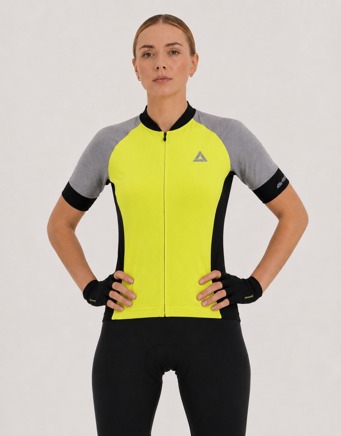 Damen Fahrradtrikot Kurzarm Radtrikot Pro Line Neon