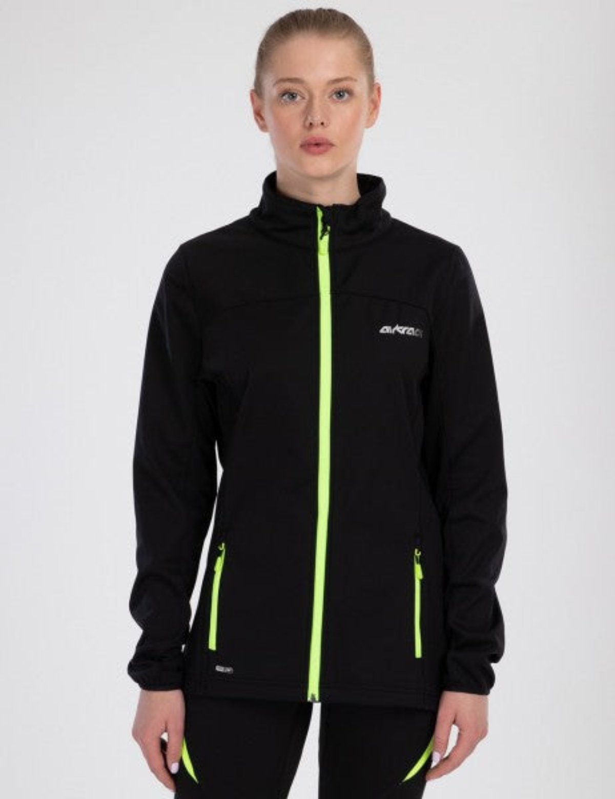 Women Winter Thermo Bicycle jersey Set Pro Line Bicycle Pants Lang + Softshell Bicycle Jacket Pro Line II - Black