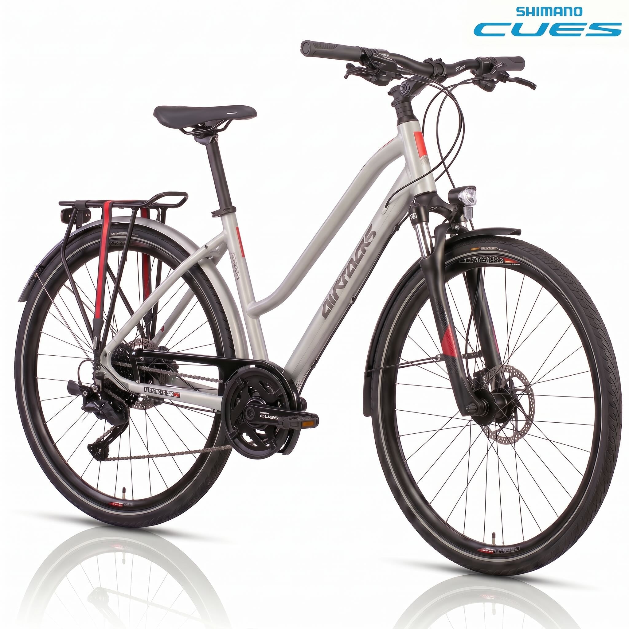 28" Trekkingfiets voor dames TR.2845L 2 x 9 VERSNELLINGEN SHIMANO CUES RD-U3020-9