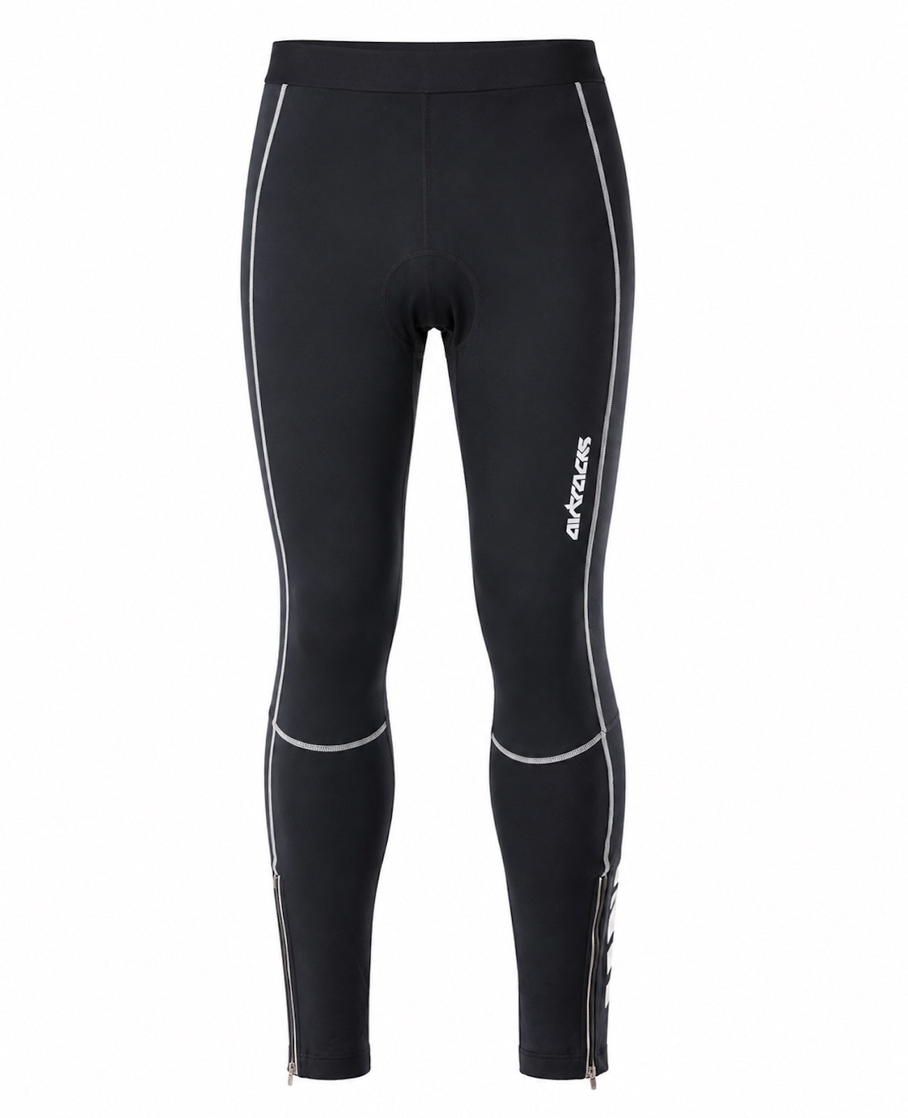 Pantalon de vélo thermique pour hommes de long par noir-argent