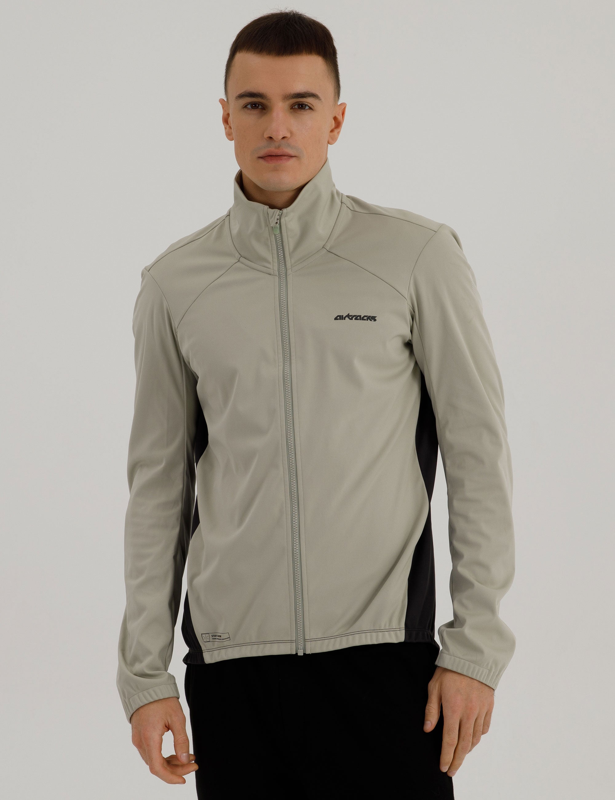 Chaqueta de invierno para hombre Softshell Thermoradjacke Línea Advance Negro-Gris