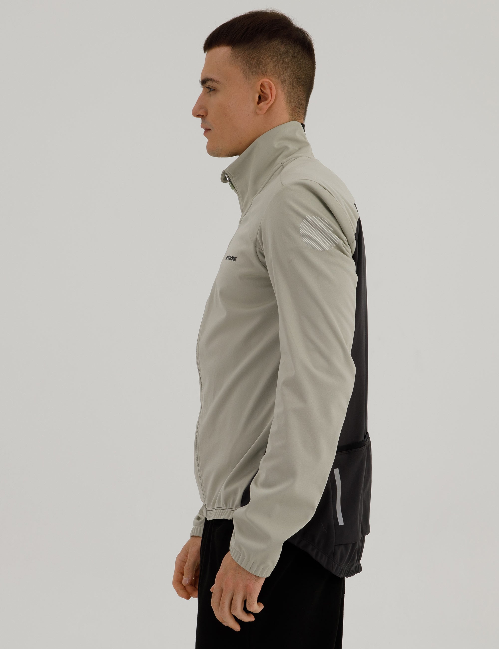 Herren Winter Fahrradjacke Softshell Thermoradjacke Advance Line Schwarz-Grau