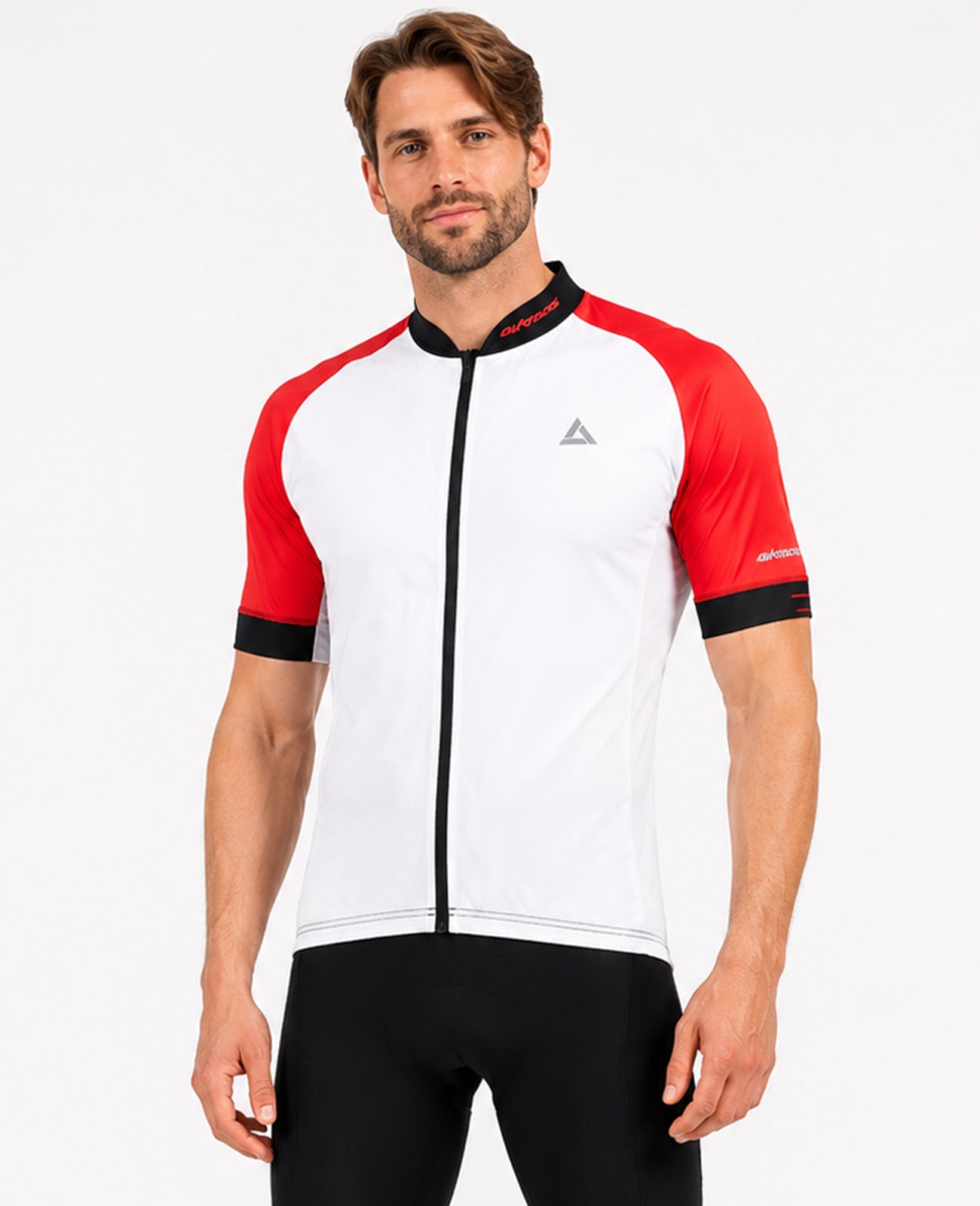 Herenfiets jersey short -sleeved fietstrui per lijn wit rood zwart
