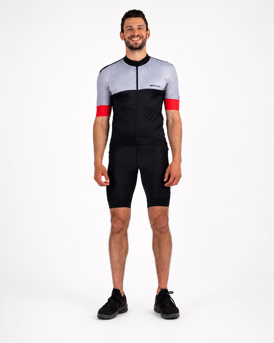 Fietsjersey met een fietsen van heren met korte mouwen per teamlijn III Black-Gray