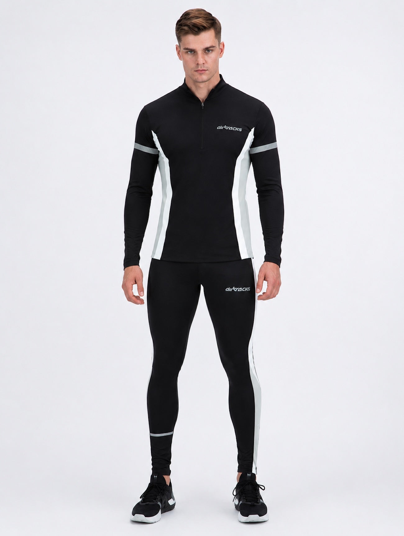 Pantalones térmicos masculinos apretados lang negro