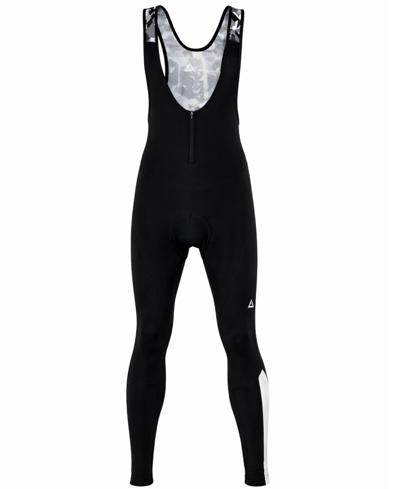 Herren Winter Fahrradhose Lang mit Trägern Pro Team - Fleece Thermoradhose Schwarz-Grau